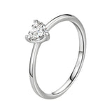 Anel Solitário em Prata Aurora Com Zircônia