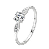 Anel Solitário em Prata Maria Com Zircônia