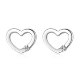 Brinco de Prata Heart Com Zircônia