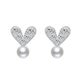 Brinco de Prata Pearl Com Zircônias e Pérola