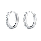 Brinco de Argola Shile em Prata Com Moissanites