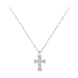 Colar de Prata Cruz Com Moissanite