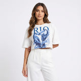 Cropped Oversized Estampado Rio