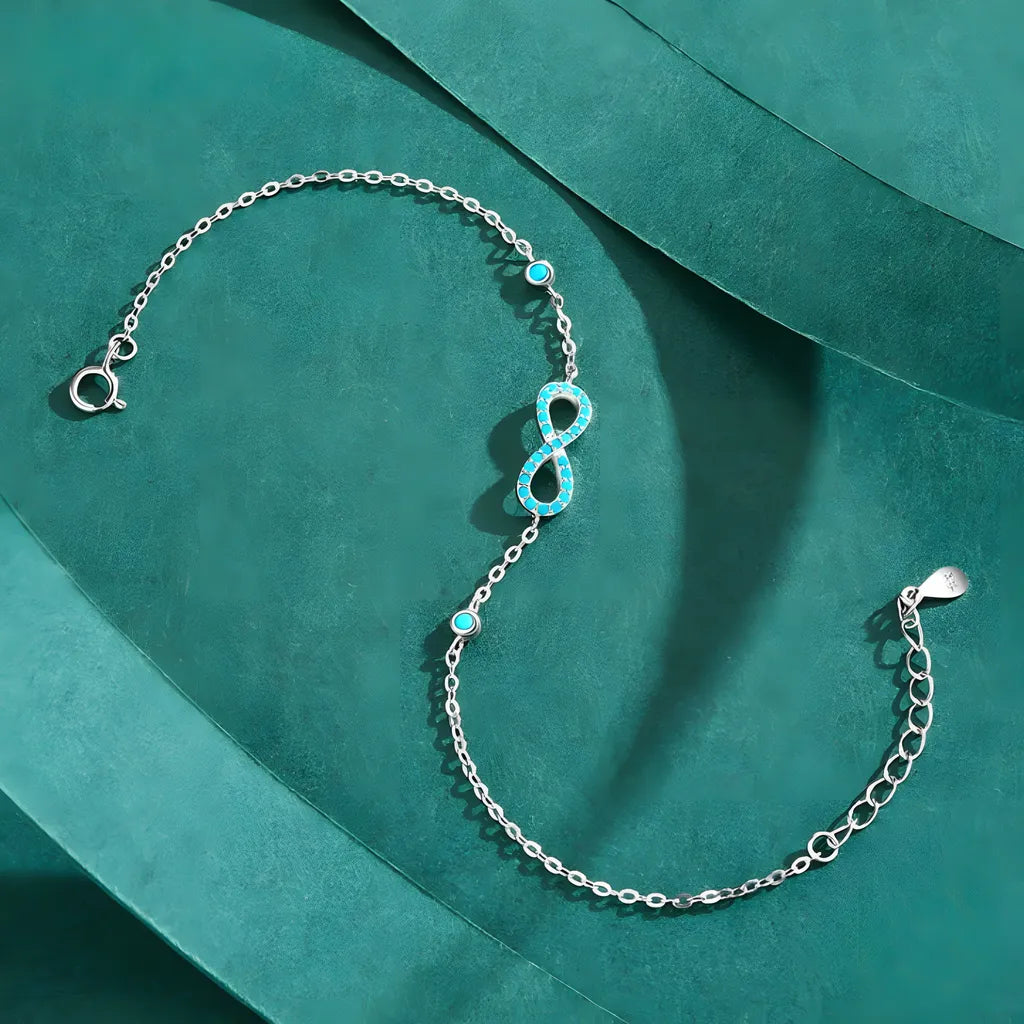 pulseira-de-prata-infinity-com-turquesa-foto-de-cima-aberto