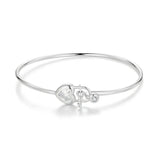 Pulseira de Prata Lock Banhado em Ouro Branco Com Zircônias