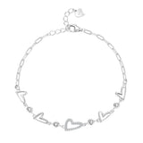 Pulseira de Prata Perline Com Zircônias