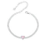Pulseira de Prata Stay Banhado a Ouro Branco Com Zircônias