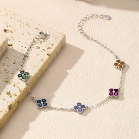 pulseira-de-prata-trevo-com-zirconia-colorida-foto-de-cima-aberta