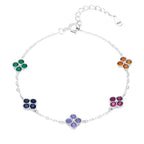 pulseira-de-prata-trevo-com-zirconia-colorida-no-fundo-branco