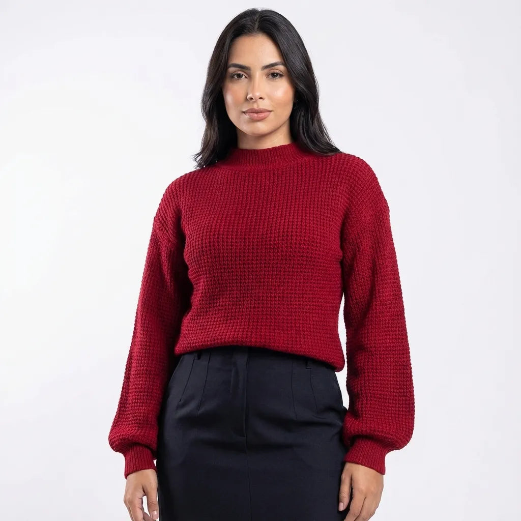 sueter-feminino-em-trico-com-manga-bufante-cereja-frente