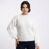 Suéter Feminino em Tricô Manga Bufante Maite