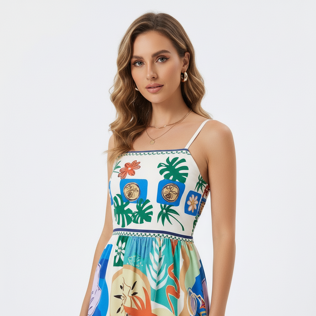 vestido-midi-estampado-grego-frente-perto